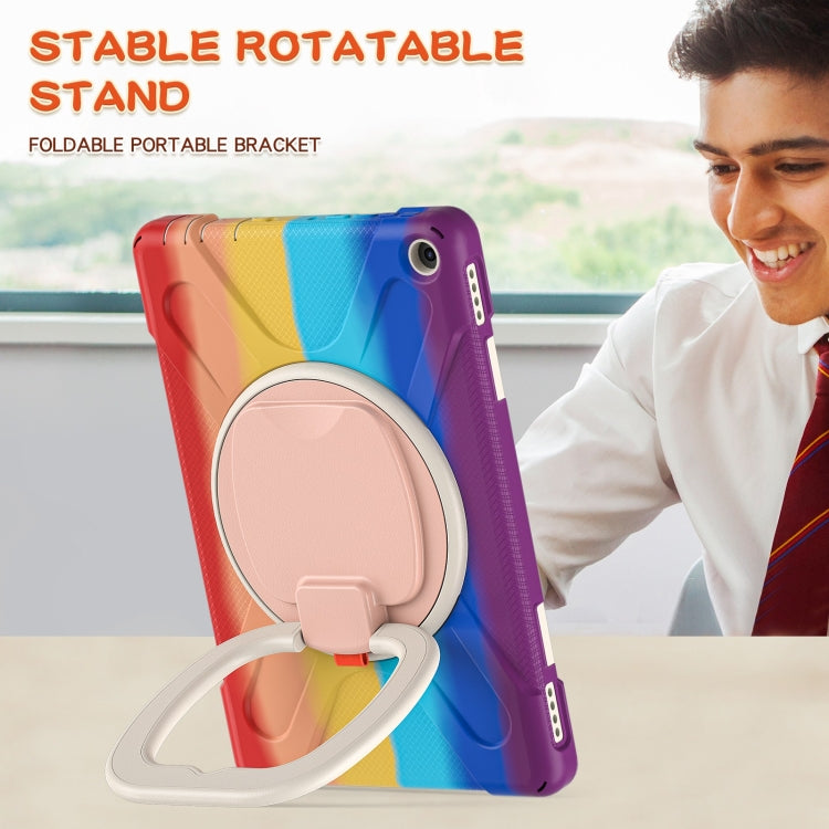 Silicone + PC Protective Case with Holder & Shoulder Strap For Amazon Kindle Fire HD 10 2021(Colorful Red) - Amazon by buy2fix | Online Shopping UK | buy2fix