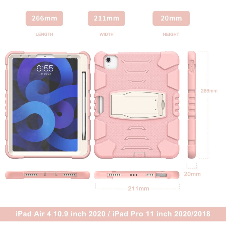 3-Layer PC + Silicone Shockproof Tablet Case with Holder For iPad Air 2020 / 2022 10.9 / Pro 11 2022 / 2021 / 2020 / 2018(Cherry Blossoms Pink) - iPad Air (2022) / (2020) 10.9 Cases by buy2fix | Online Shopping UK | buy2fix