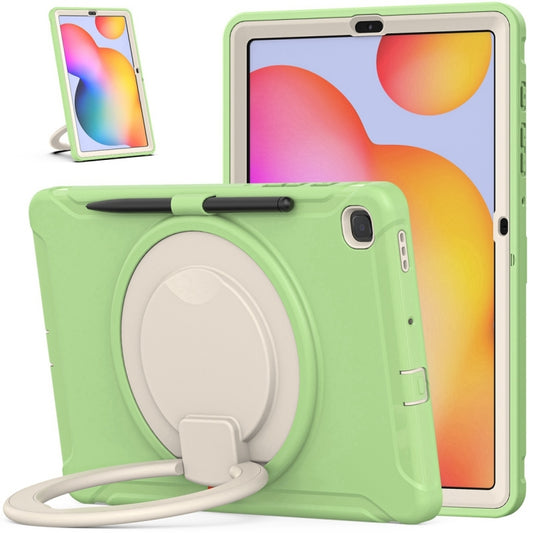 Shockproof TPU + PC Protective Case with 360 Degree Rotation Foldable Handle Grip Holder & Pen Slot For Samsung Galaxy Tab S6 Lite 10.4 inch P610(Matcha Green) - Tab S6 Lite P610 / P615 by buy2fix | Online Shopping UK | buy2fix