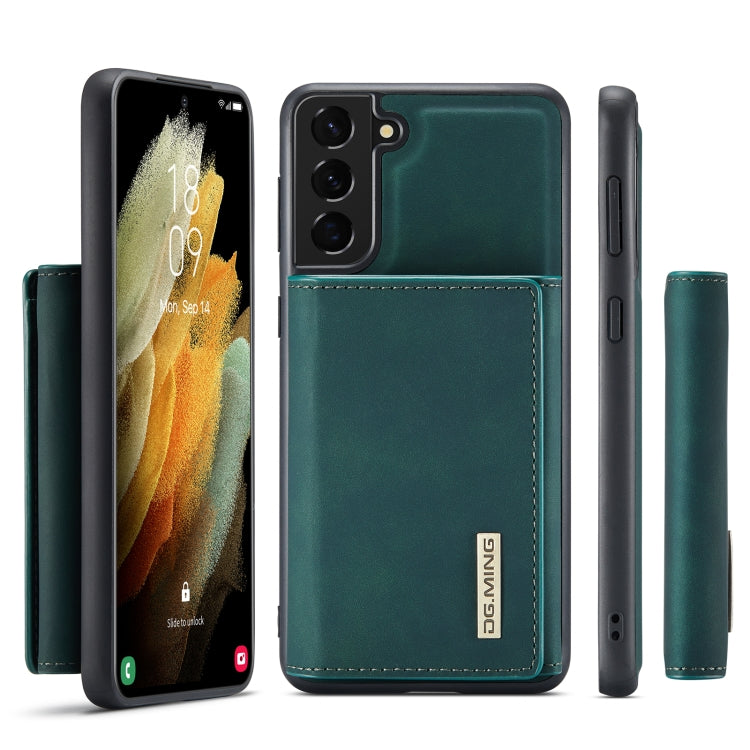 For Samsung Galaxy S21 DG.MING M1 Series 3-Fold Multi Card Wallet Back Cover Shockproof Case with Holder Function(Green) by DG.MING