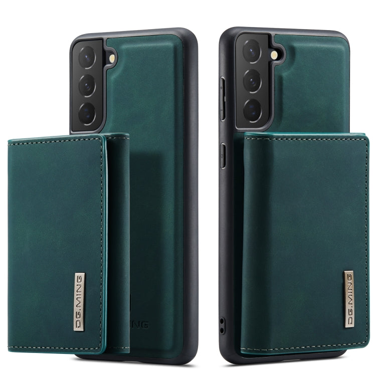 For Samsung Galaxy S21 FE DG.MING M1 Series 3-Fold Multi Card Wallet Back Cover Shockproof Case with Holder Function(Green) by DG.MING