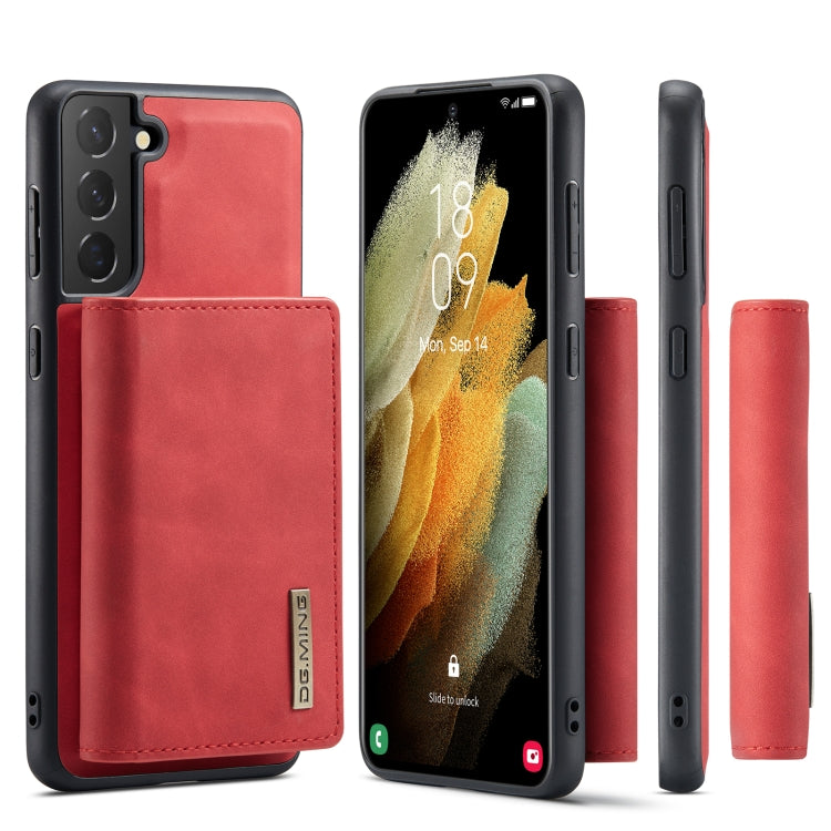 For Samsung Galaxy S21+ DG.MING M1 Series 3-Fold Multi Card Wallet Back Cover Shockproof Case with Holder Function(Red) by DG.MING