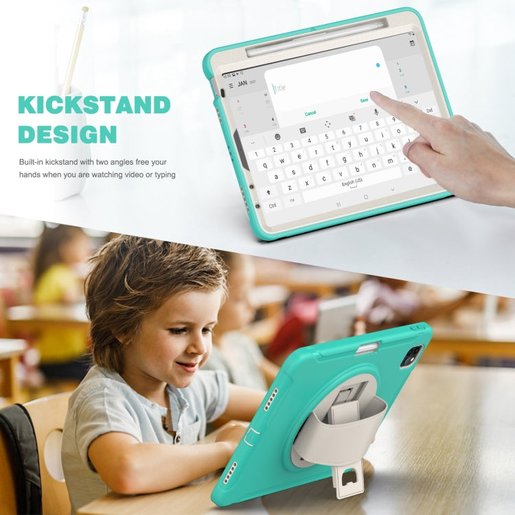 For iPad Pro 11 2022 / 2021 / 2020 / 2018 360 Degree Rotation PC + TPU Protective Tablet Case with Holder & Hand-strap & Pen Slot(Mint Green) - iPad Pro 11 (2022/2021) Cases by buy2fix | Online Shopping UK | buy2fix