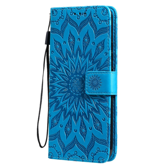 For OPPO Realme C20 / C21 Sun Embossing Pattern Horizontal Flip Leather Case with Card Slot & Holder & Wallet & Lanyard(Blue) by buy2fix