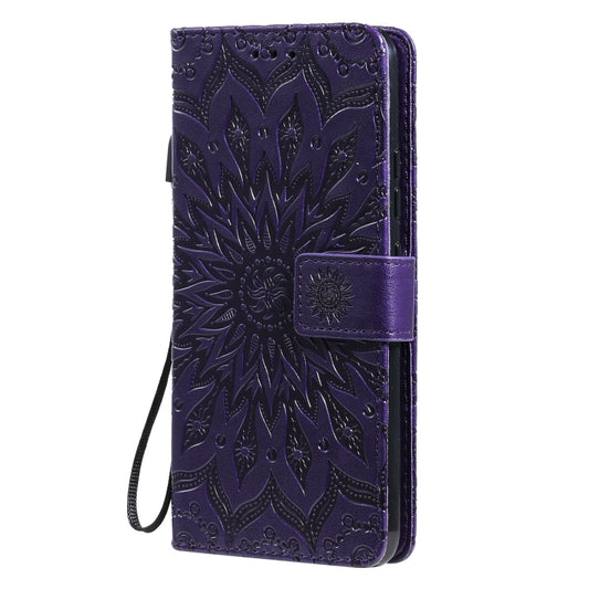 For OPPO Realme C20 / C21 Sun Embossing Pattern Horizontal Flip Leather Case with Card Slot & Holder & Wallet & Lanyard(Purple) by buy2fix