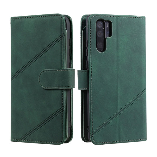 For Huawei P30 Pro Skin Feel Business Horizontal Flip PU Leather Case with Holder & Multi-Card Slots & Wallet & Lanyard & Photo Frame(Green) by buy2fix