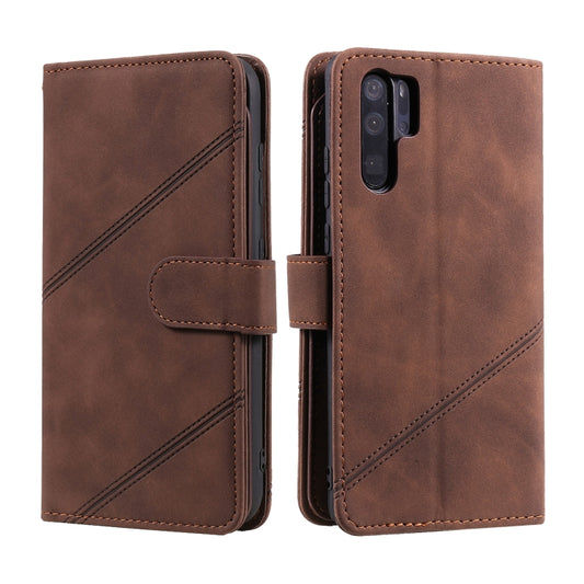 For Huawei P30 Pro Skin Feel Business Horizontal Flip PU Leather Case with Holder & Multi-Card Slots & Wallet & Lanyard & Photo Frame(Brown) by buy2fix