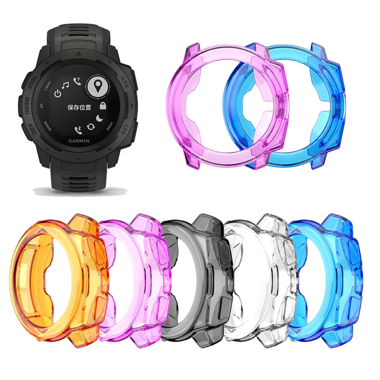 For Garmin Instinct TPU Half-pack Candy Color Protective Case(Transparent) by buy2fix