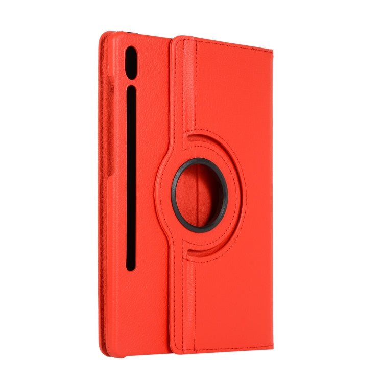 For Samsung Galaxy Tab S7 FE T730 Litchi Texture Horizontal Flip 360 Degrees Rotation Leather Case with Holder(Red) - Other Galaxy Tab PC by buy2fix | Online Shopping UK | buy2fix