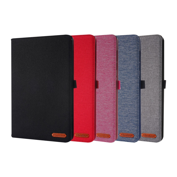For Lenovo Tab K10 Fabric Texture Horizontal Flip TPU Leather Case with Holder(Red Wine) by buy2fix
