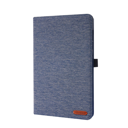 For Lenovo Tab K10 Fabric Texture Horizontal Flip TPU Leather Case with Holder(Blue) by buy2fix