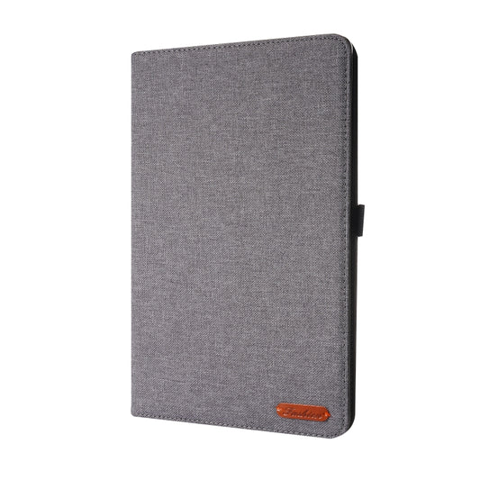 For Lenovo Tab K10 Fabric Texture Horizontal Flip TPU Leather Case with Holder(Gray) by buy2fix