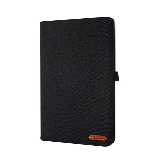 For Lenovo Tab K10 Fabric Texture Horizontal Flip TPU Leather Case with Holder(Black) by buy2fix