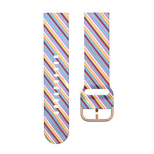 For Samsung Galaxy Watch 42mm Silicone Printing Watch Band(Colorful Twill) by buy2fix