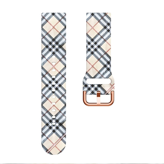 For Samsung Galaxy Watch 46mm Silicone Printing Watch Band(British Grid) by buy2fix