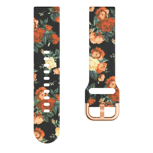 For Samsung Galaxy Watch 46mm Silicone Printing Watch Band(Red Rose) by buy2fix
