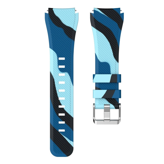 For Samsung Gear S3 Twill Camouflage Silicone Watch Band(Blue) by buy2fix