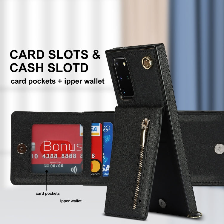 For Samsung Galaxy S20+ Cross-body Zipper Square TPU+PU Back Cover Case with Holder & Card Slots & Wallet & Strap(Black) by buy2fix