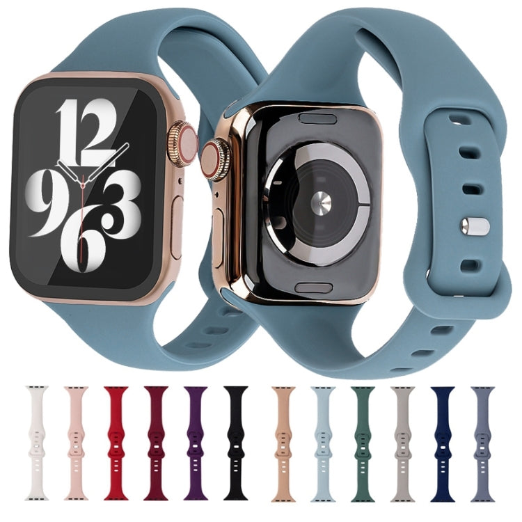 Slimming 8-buckle Silicone Watch Band For Apple Watch Ultra 49mm&Watch Ultra 2 49mm / Series 9&8&7 45mm / SE 3&SE 2&6&SE&5&4 44mm / 3&2&1 42mm(Pink Sand) by buy2fix