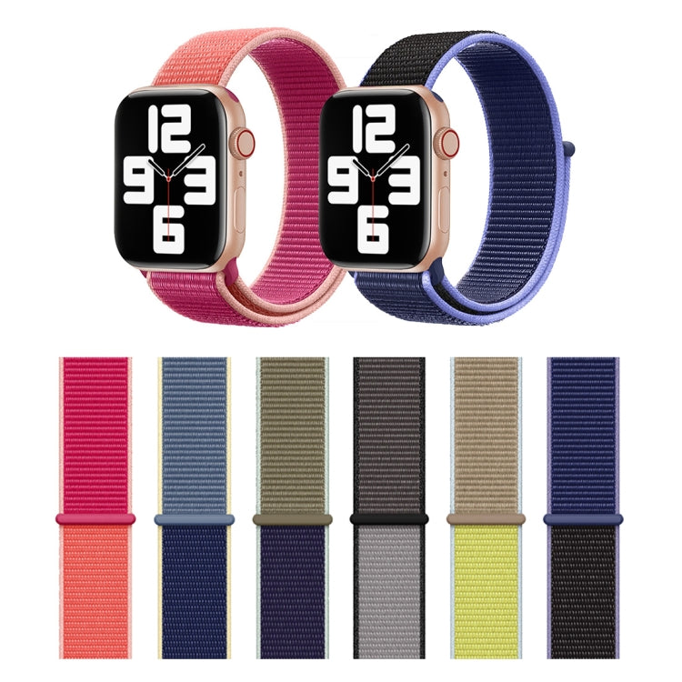 For Apple Watch Series 7 45mm / 6 & SE & 5 & 4 44mm / 3 & 2 & 1 42mm Color Matching Nylon Watch Band(Black + Grey) by buy2fix