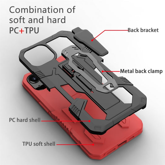 For iPhone 13 Machine Armor Warrior Shockproof PC + TPU Protective Case(Red) by buy2fix