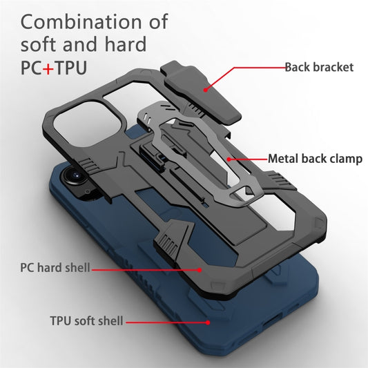 For iPhone 13 Machine Armor Warrior Shockproof PC + TPU Protective Case(Blue) by buy2fix