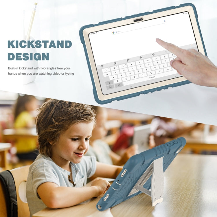 For Samsung Galaxy Tab A7 T500 3-Layer Protection Screen Frame + PC + Silicone Shockproof Combination Case with Holder(Cornflower Blue) - Other Galaxy Tab PC by buy2fix | Online Shopping UK | buy2fix