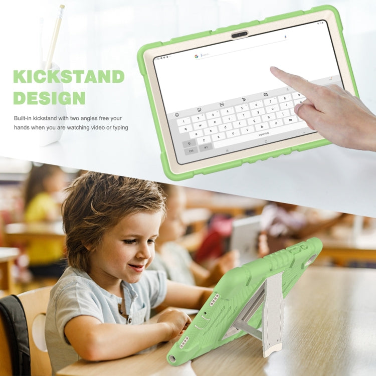 For Samsung Galaxy Tab A7 T500 3-Layer Protection Screen Frame + PC + Silicone Shockproof Combination Case with Holder(Matcha Green) - Other Galaxy Tab PC by buy2fix | Online Shopping UK | buy2fix