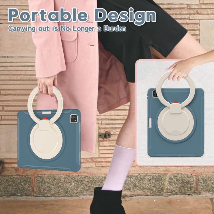 For iPad Pro 12.9 2022 / 2021 Shockproof TPU + PC Protective Tablet Case with 360 Degree Rotation Foldable Handle Grip Holder & Pen Slot(Cornflower Blue) - iPad Pro 12.9 (2022/2021) Cases by buy2fix | Online Shopping UK | buy2fix