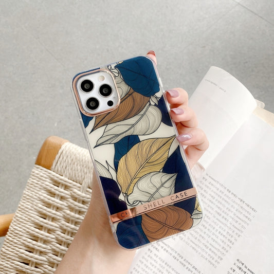 For iPhone 11 Pro High Translucent Electroplating Flower Pattern TPU + PC Shockproof Case (Color Banana Leaf) by buy2fix