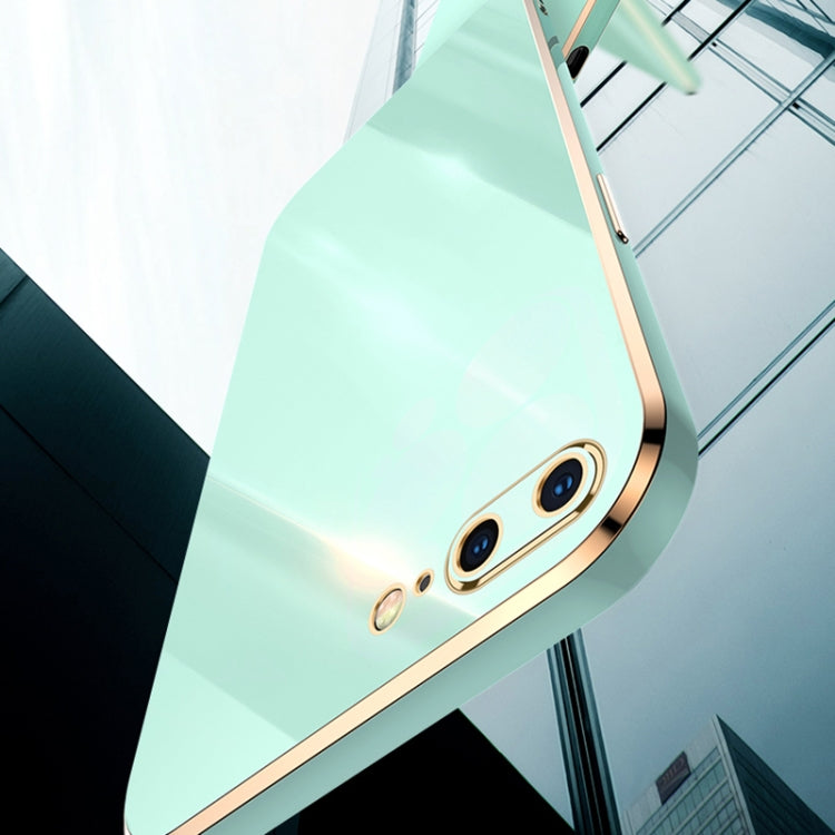 XINLI Straight Edge 6D Electroplate TPU Phone Case For iPhone 8 Plus / 7 Plus(Hawthorn Red) by XINLI