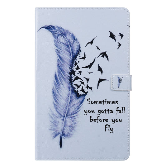 For Galaxy Tab A 10.1 (2019) 3D Colored Drawing Horizontal Flip Leather Case with Holder & Card Slots & Wallet(Feather) by buy2fix