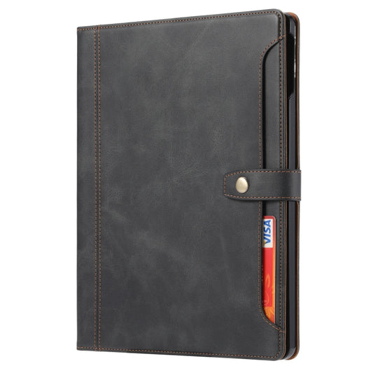 For iPad Pro 11 2022/2021/2020 Calf Texture Double Fold Clasp Horizontal Flip Leather Tablet Case with Photo Frame & Holder & Card Slots & Wallet(Black) - iPad Pro 11 (2022/2021) Cases by buy2fix | Online Shopping UK | buy2fix