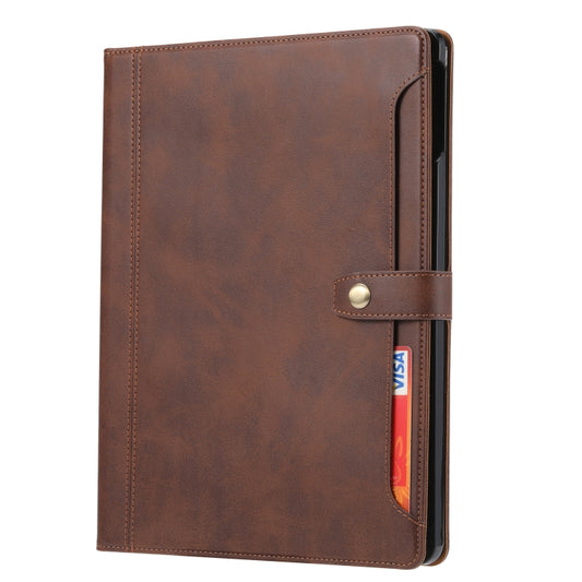 For iPad Pro 11 2022/2021/2020 Calf Texture Double Fold Clasp Horizontal Flip Leather Tablet Case with Photo Frame & Holder & Card Slots & Wallet(Brown) - iPad Pro 11 (2022/2021) Cases by buy2fix | Online Shopping UK | buy2fix