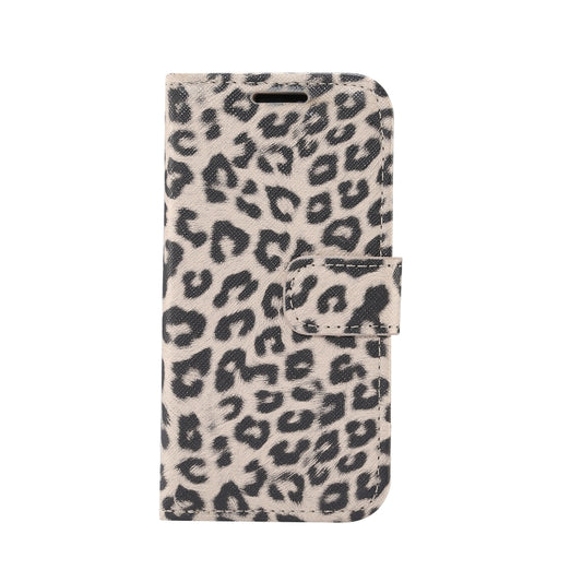 For iPhone 13 mini Leopard Pattern Horizontal Flip PC + PU Leather Case with Holder & Card Slots & Wallet (Brown) by buy2fix
