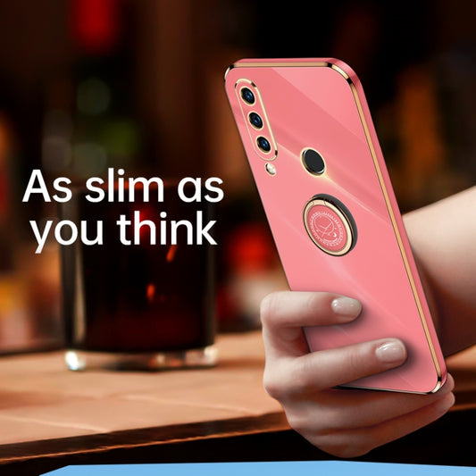 For Huawei P30 Lite XINLI Straight Edge 6D Electroplate TPU Phone Case with Ring Holder(Hawthorn Red) by XINLI
