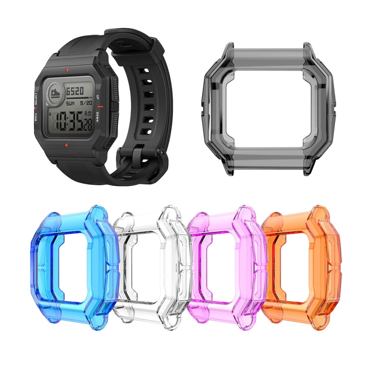 For Amazfit Neo TPU Half-pack Candy Color Protective Case(Transparent Black) by buy2fix