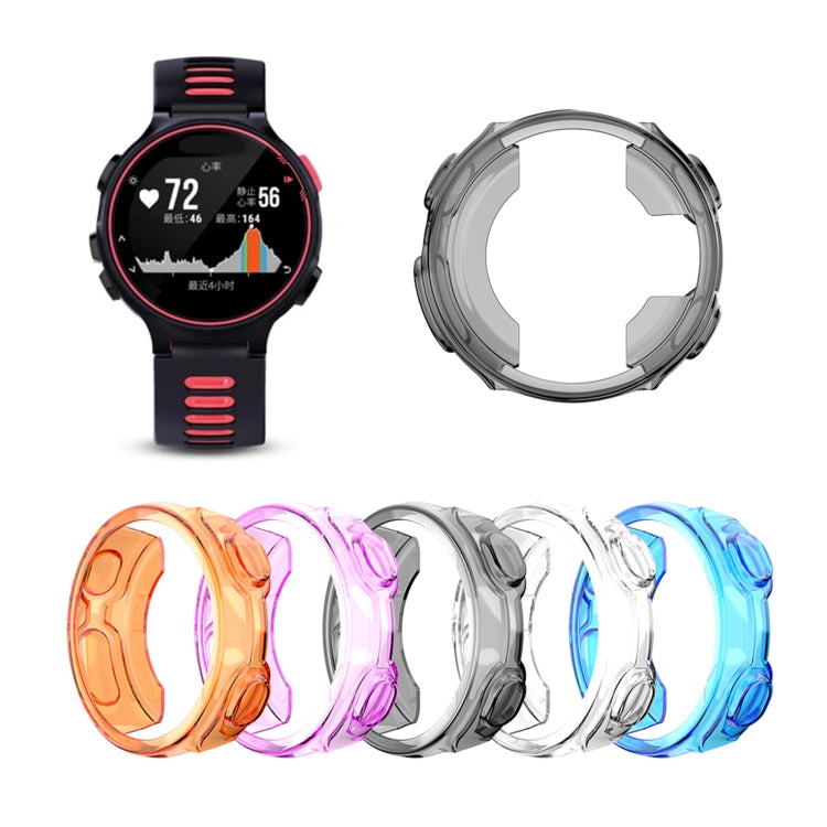 For Garmin Forerunner 735XT TPU Half-pack Candy Color Protective Case(Transparent Orange) by buy2fix