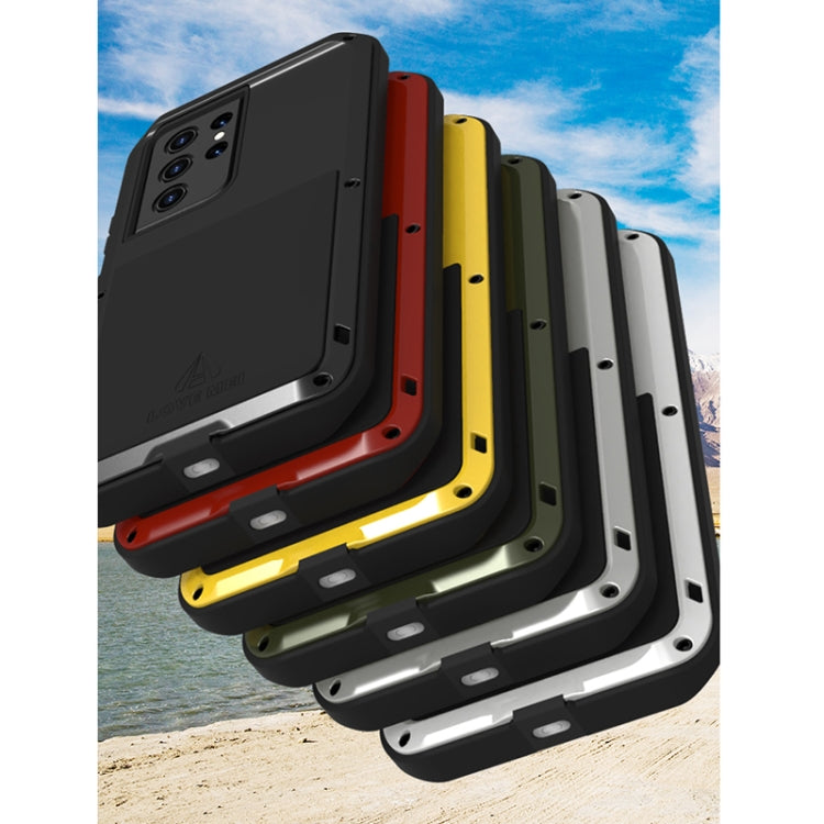 For Samsung Galaxy S21 Ultra 5G LOVE MEI Metal Shockproof Waterproof Dustproof Protective Case without Glass(Black) by LOVE MEI
