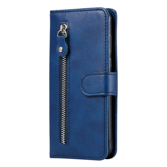 For OPPO Realme 8 5G / Realme V13 5G Fashion Calf Texture Zipper Horizontal Flip Leather Case with Stand & Card Slots & Wallet Function(Blue) by buy2fix