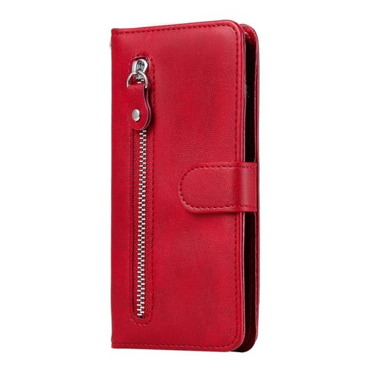 For OPPO Realme 8 5G / Realme V13 5G Fashion Calf Texture Zipper Horizontal Flip Leather Case with Stand & Card Slots & Wallet Function(Red) by buy2fix
