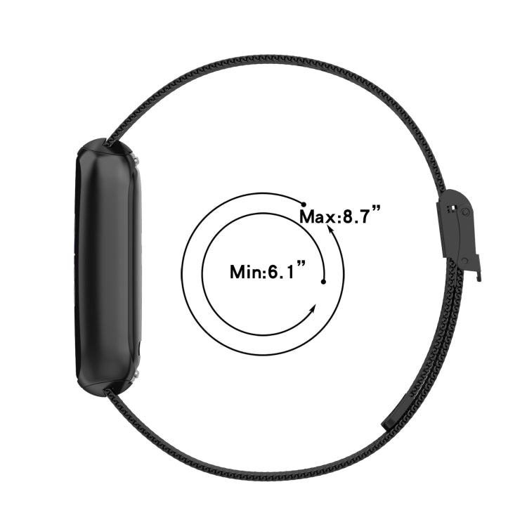 For Fitbit Luxe Clip-on Metal Watch Band(Black) by buy2fix