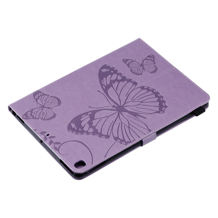 For iPad 10.2 / Pro 10.5 / Air 2019 Pressed Printing Butterfly Pattern Horizontal Flip PU Leather Case with Holder & Card Slots & Wallet & Pen Slot(Purple) by buy2fix