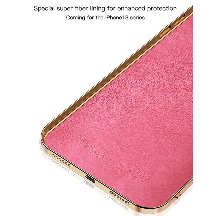 For iPhone 13 Pro Max 6D Electroplating Full Coverage Silicone Protective Case with Magnetic Ring Holder (Light Pink) by buy2fix