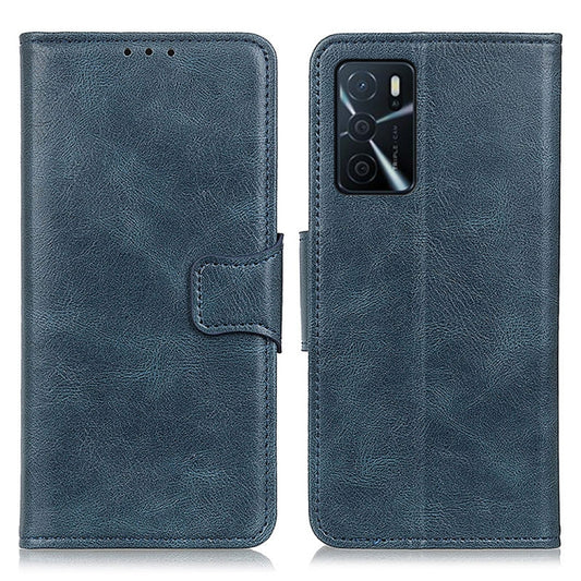 For OPPO A16 Mirren Crazy Horse Texture Horizontal Flip Leather Case with Holder & Card Slots & Wallet(Blue) by buy2fix