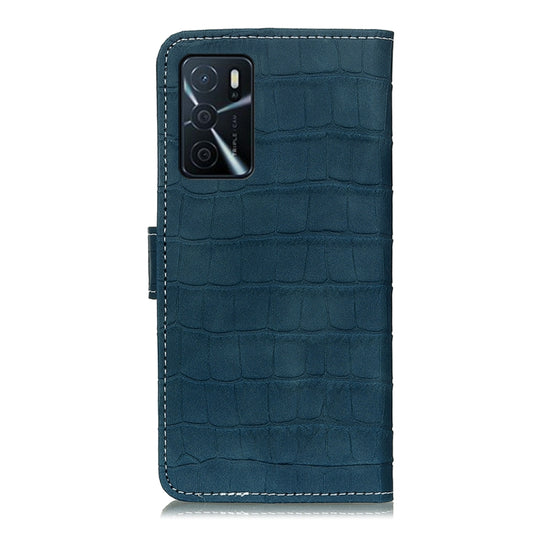 For OPPO A16 Magnetic Crocodile Texture Horizontal Flip Leather Case with Holder & Card Slots & Wallet(Green) by buy2fix