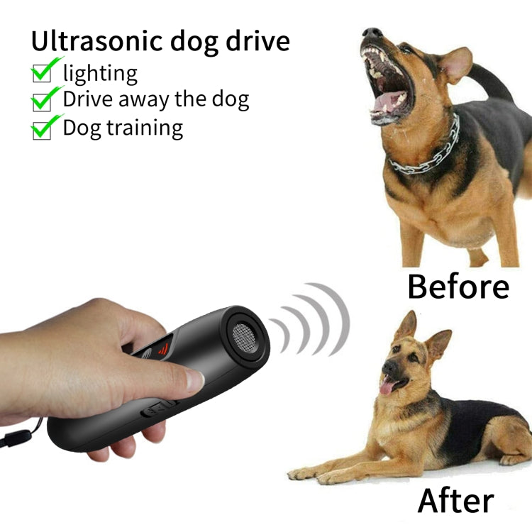 Tsattine N10 Ultrasonic Dog Repeller with LED Electricity Display & Flashlight by buy2fix