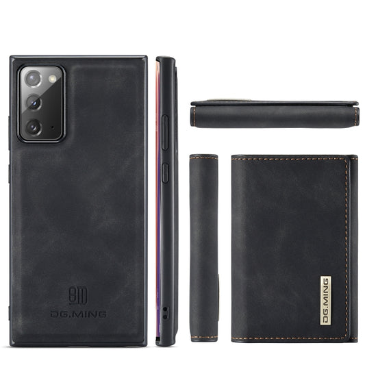 For Samsung Galaxy Note20 DG.MING M1 Series 3-Fold Multi Card Wallet Back Cover Shockproof Case with Holder Function(Black) by DG.MING