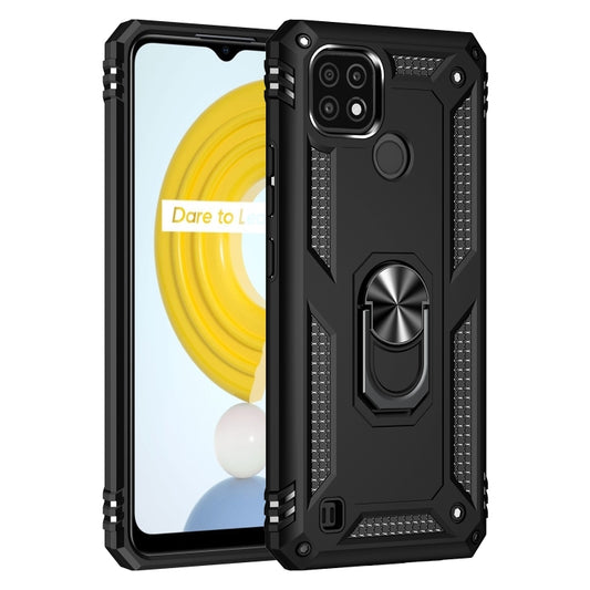 For OPPO Realme C21 Shockproof TPU + PC Protective Case with 360 Degree Rotating Holder(Black) by buy2fix