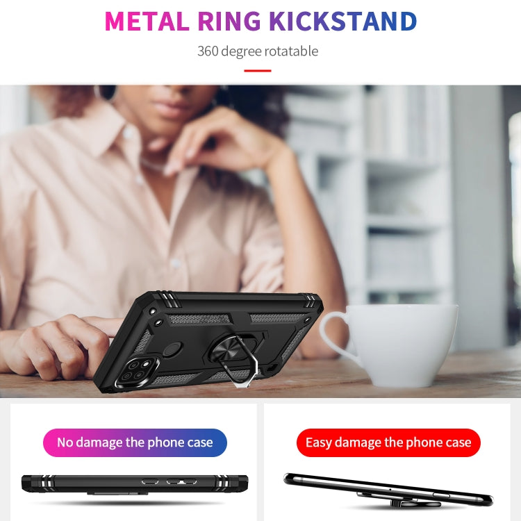 For OPPO Realme C21 Shockproof TPU + PC Protective Case with 360 Degree Rotating Holder(Black) by buy2fix